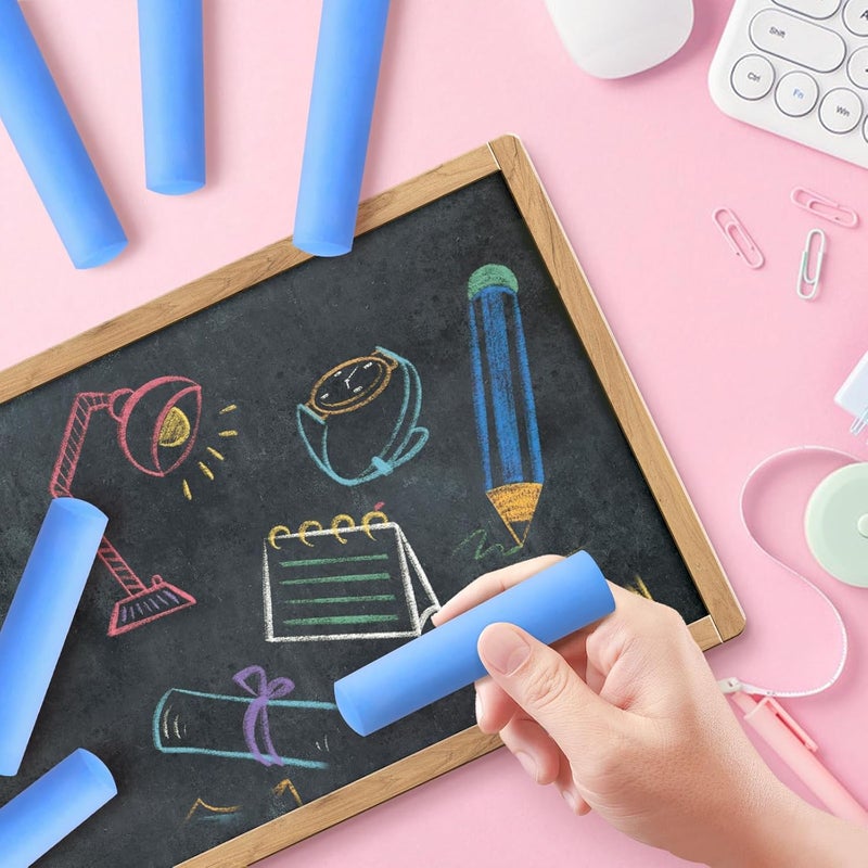 FELIZROCA 50 Pack Washable Sidewalk Chalks for Kids Non-Toxic Jumbo Chalk for Outdoor Art Play, Colored Chalk for Painting on Chalkboard, Blackboard and Playground(Blue) - Image 3
